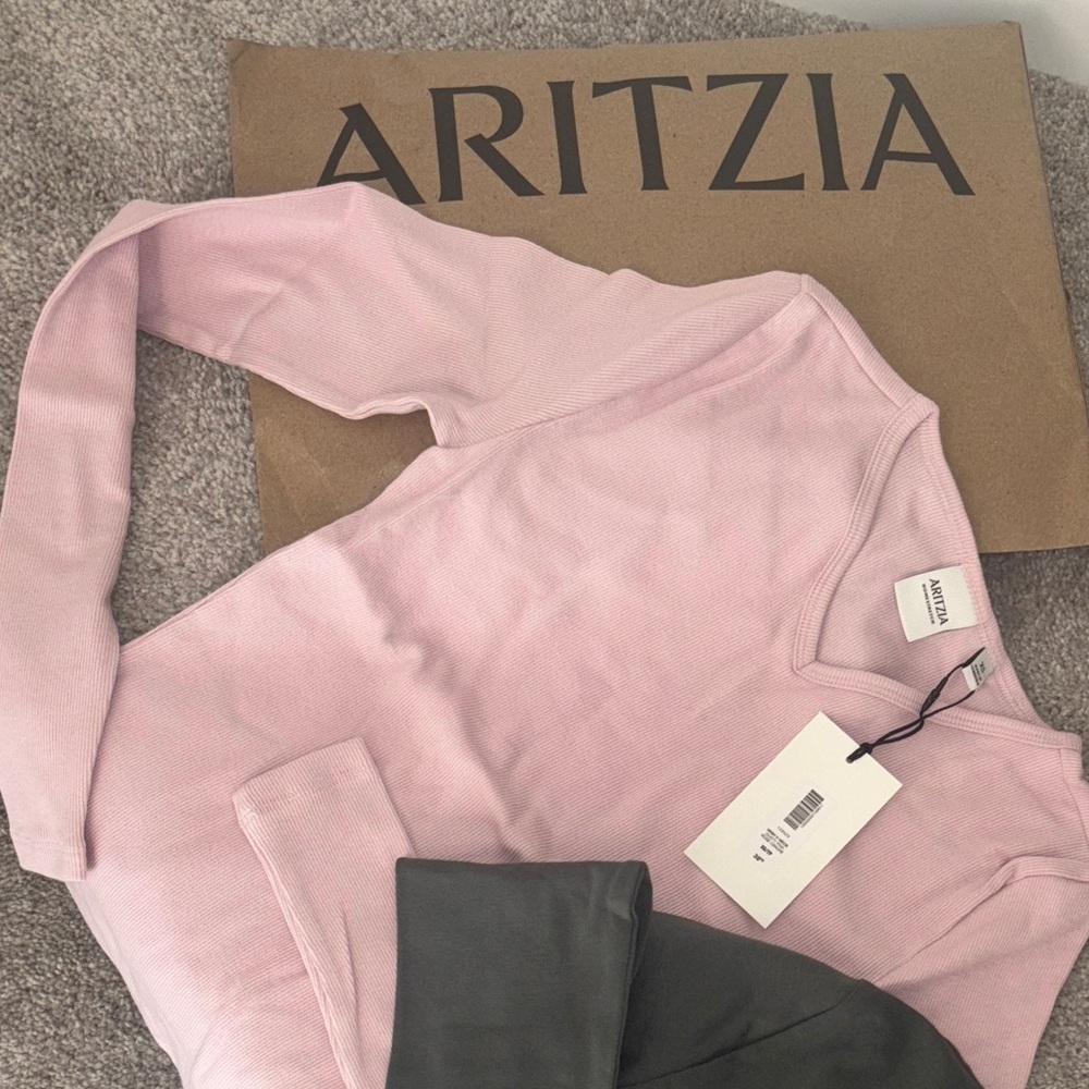 Aritzia Light Pink V-Neck Sweater